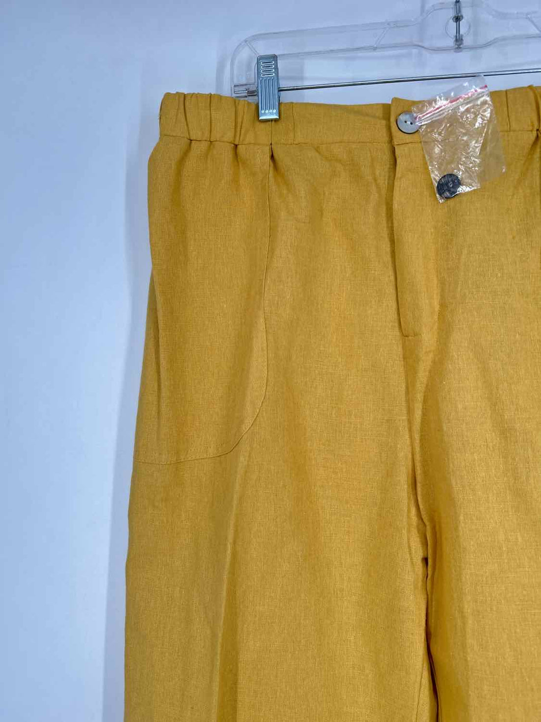 Charlie Paige Size L/XL Yellow Linen Blend NWT Pants