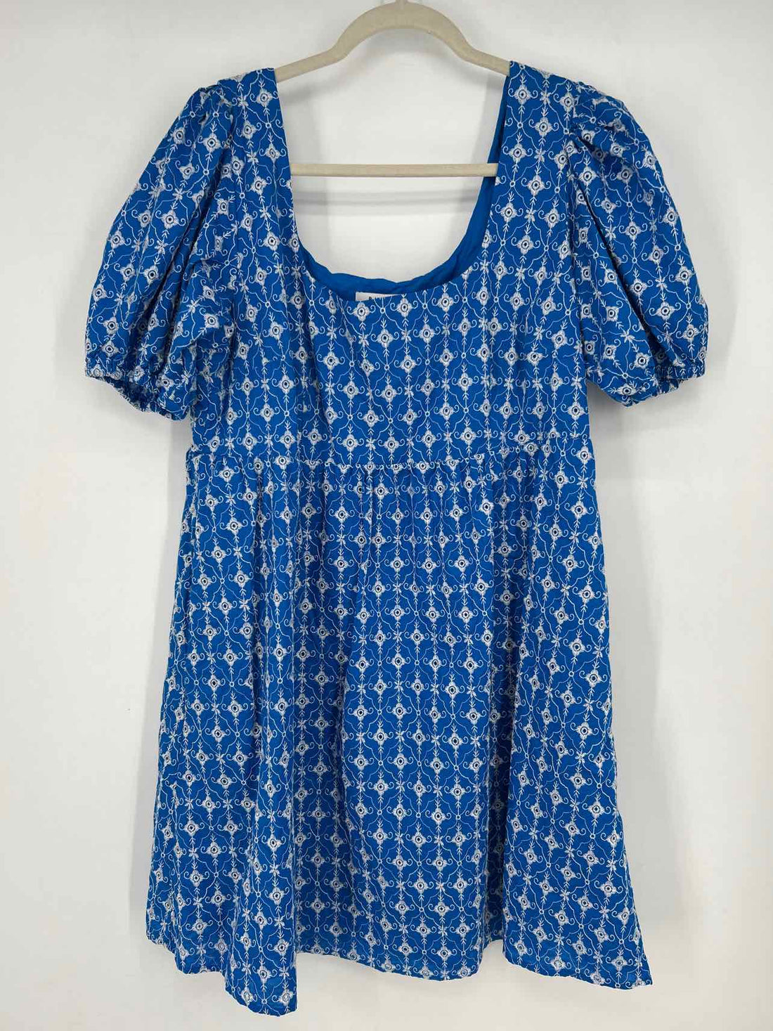 Rhode for Target Size L Blue Embroidered Short Sleeve Dress