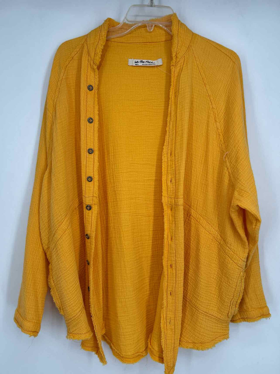 We The Free Size S Yellow Double Gauze Long Sleeve