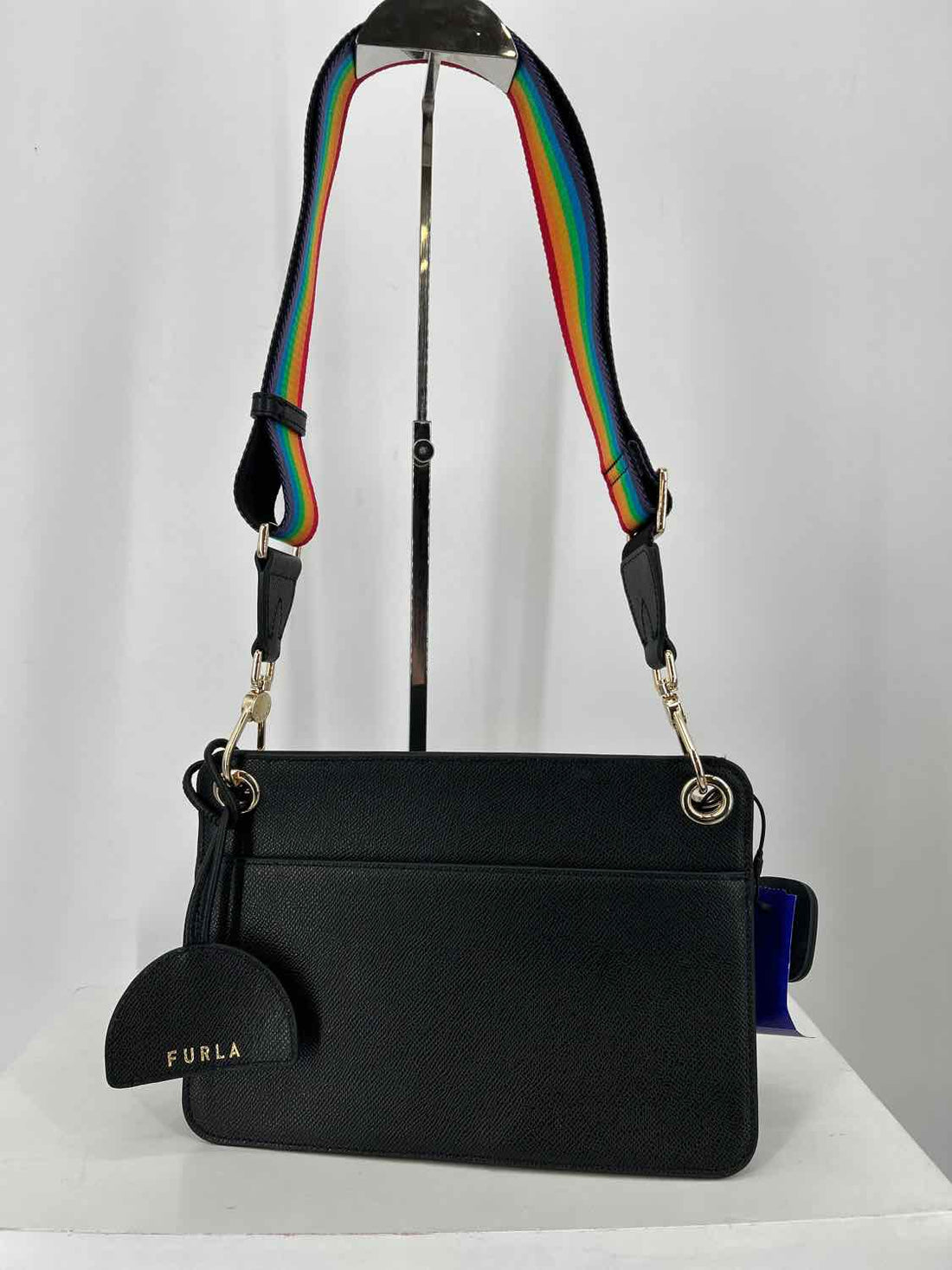 Furla Black Pebbled Leather Crossbody