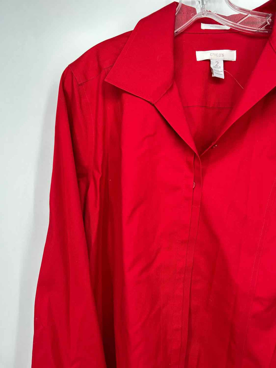 Chicos Size 2(L) Red Long Sleeve