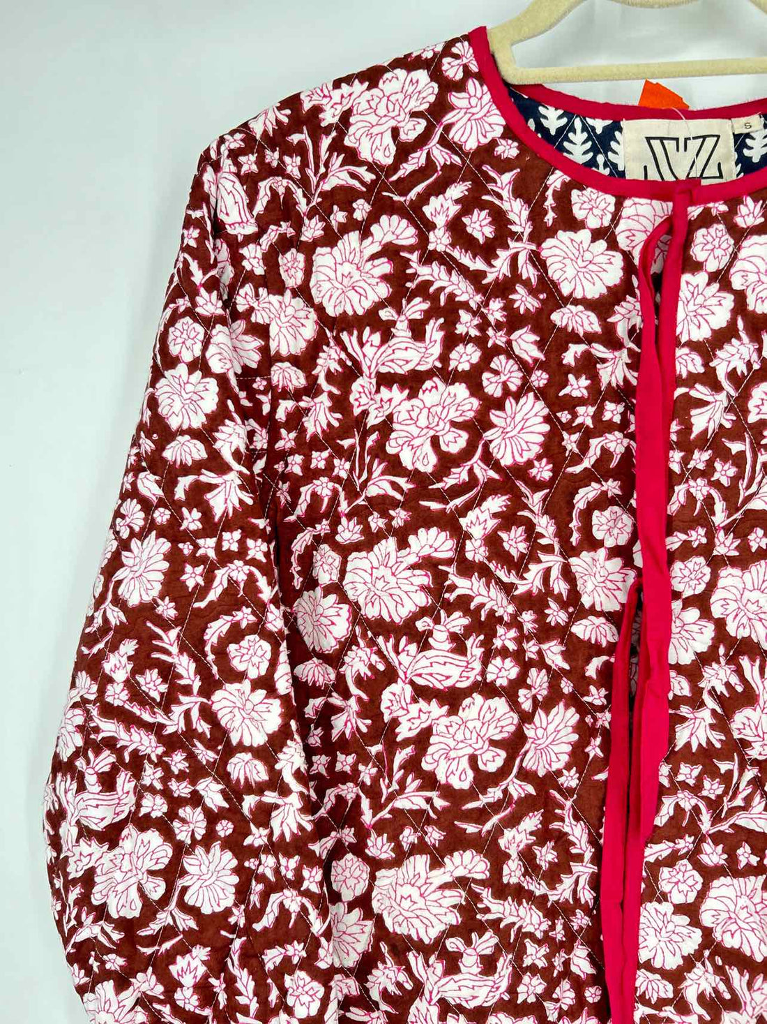 ZZ Size S Brown & White Floral Quilted Jacket