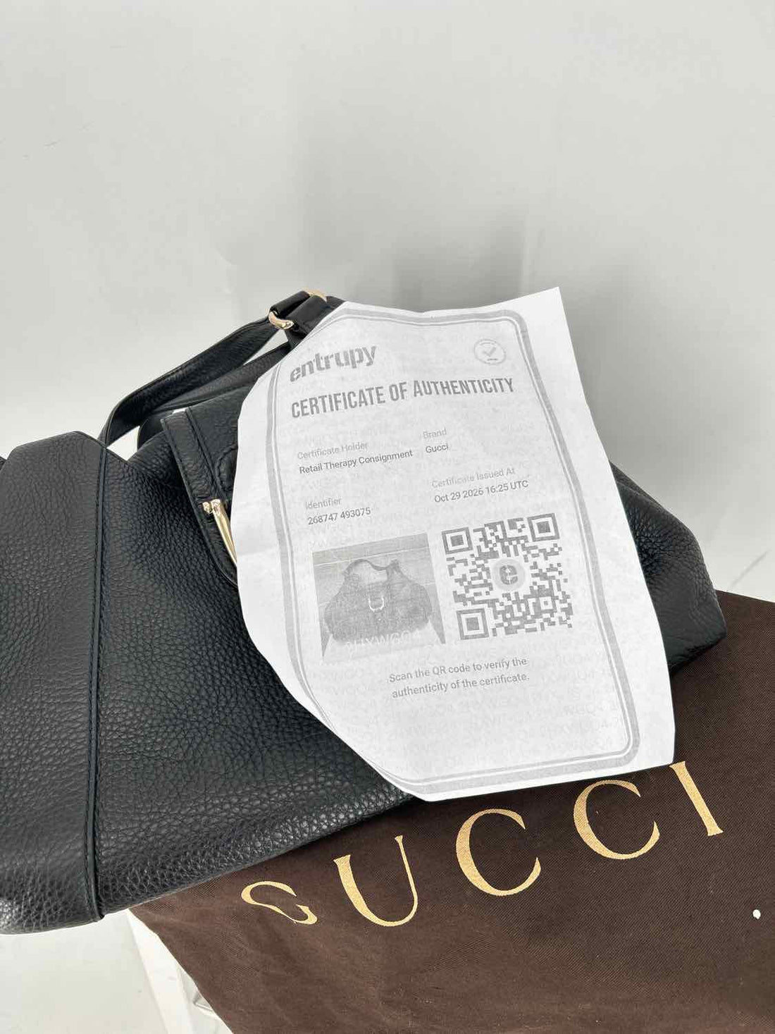 Gucci Black Pebbled Leather LUXURY
