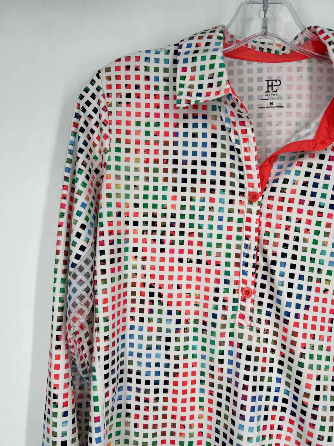 EP New York Size M White Print Long Sleeve Active Tops