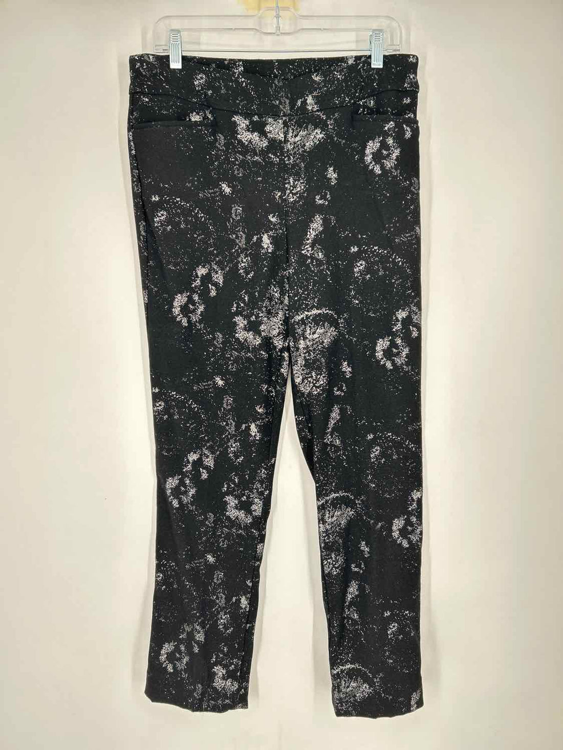 Chicos Size 1R Black Print Pants