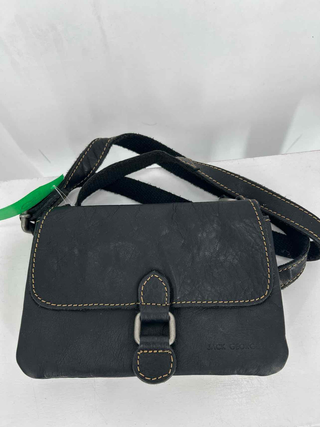 Jack Georges Black Leather Excellent Condition Crossbody