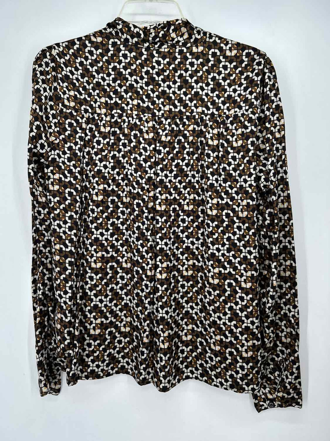 Banana Republic Size M Tall Black & Brown Print Long Sleeve