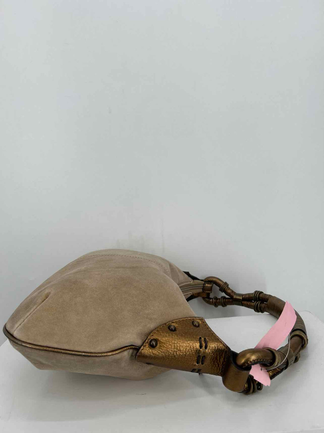 Donald Pliner Tan Shimmer Suede Shoulder