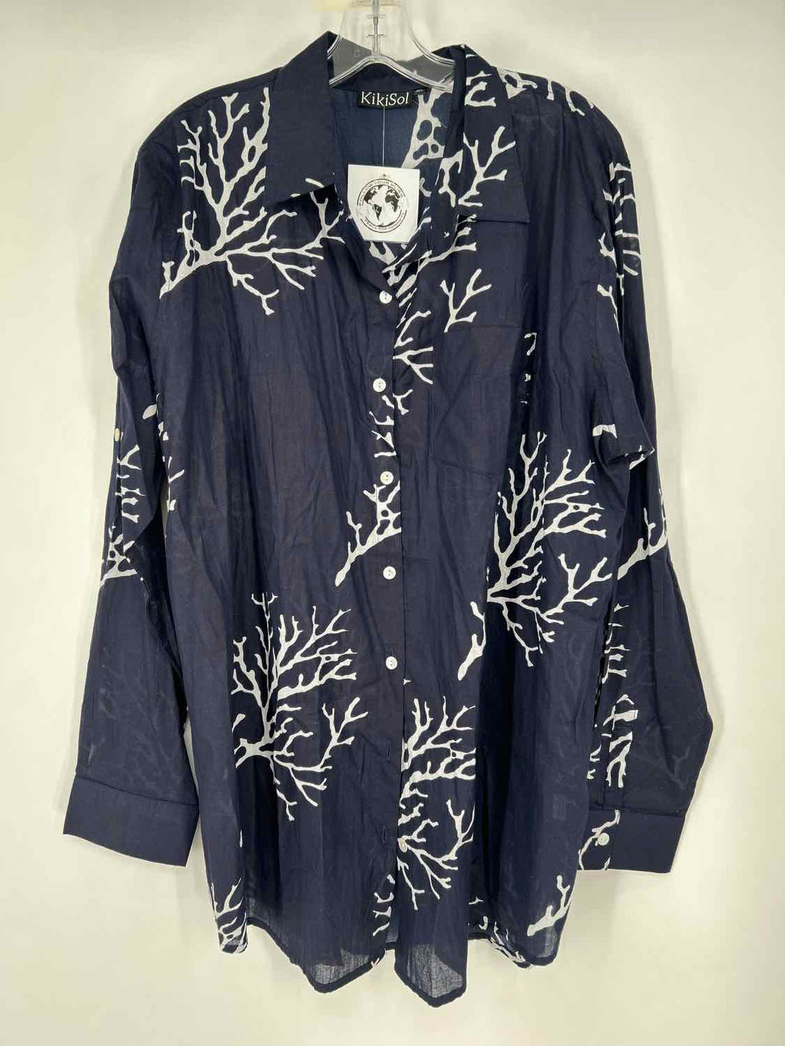 KikiSol Size XL Navy Print NWT Long Sleeve