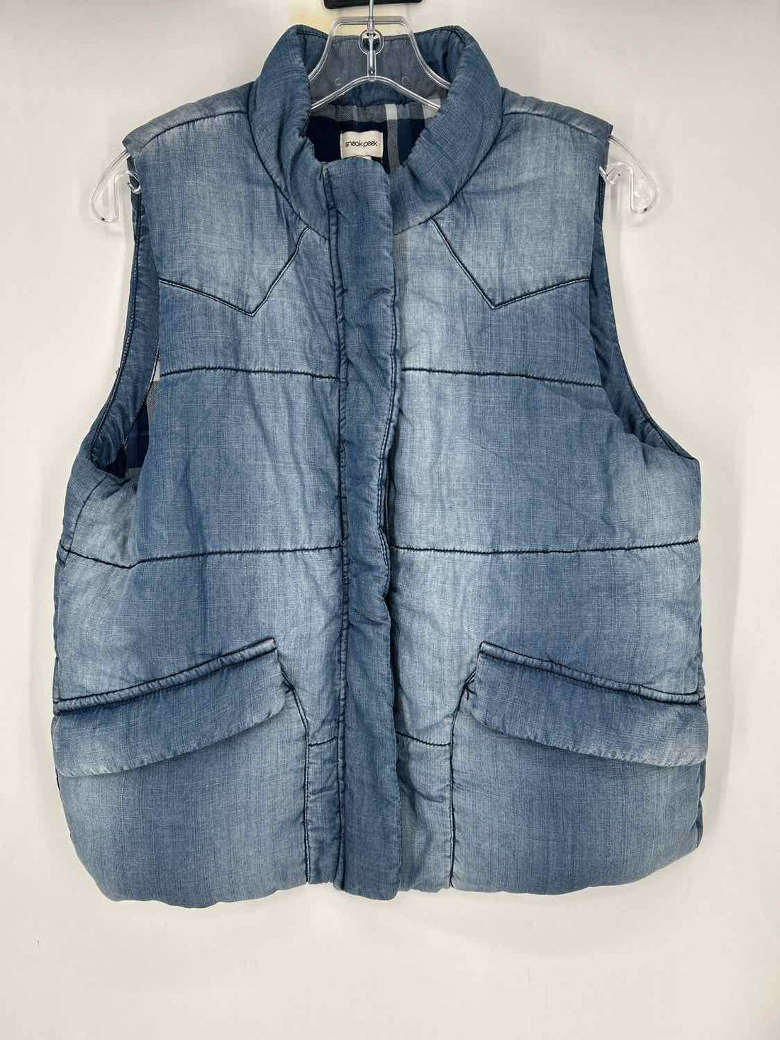 Sneak Peek Size M Denim Quilted Vest