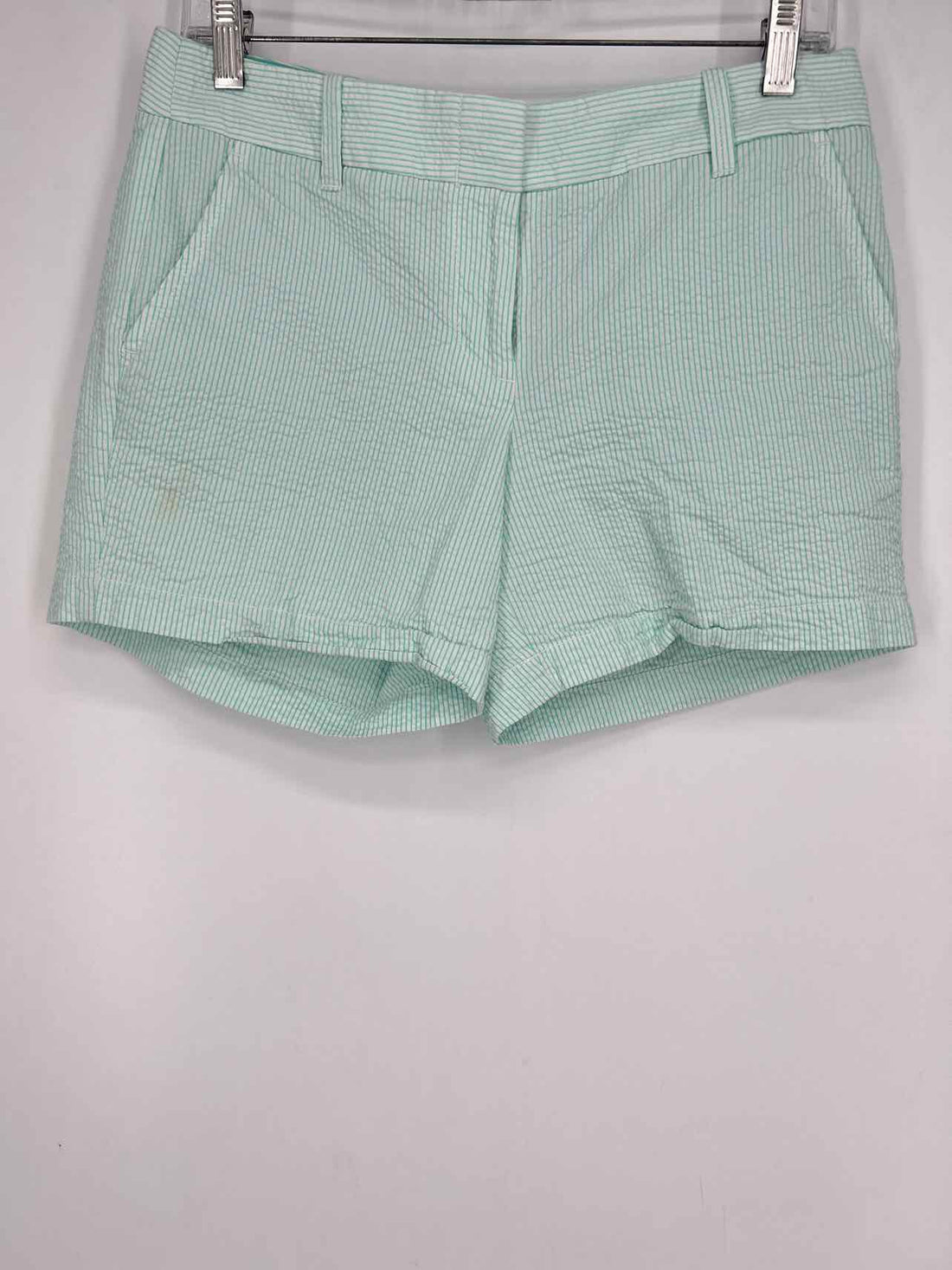 J Crew Size 4 Aqua & White Striped Shorts