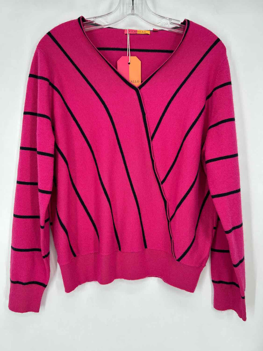 Vilagallo Size L Pink Stripe NWT Sweater