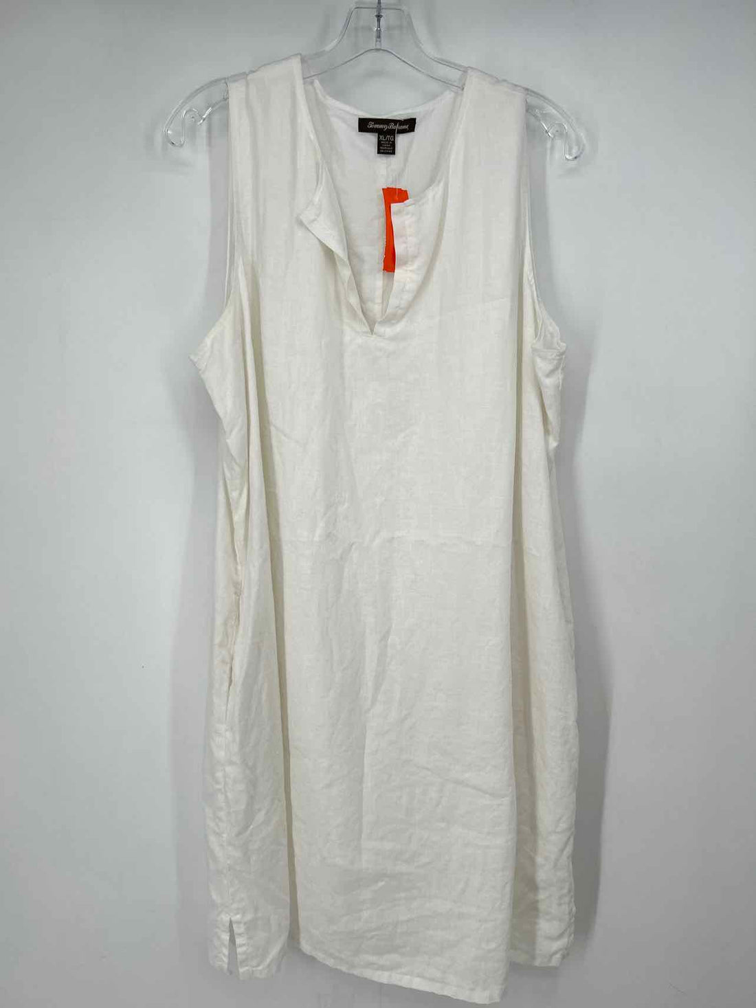 Tommy Bahama Size XL White Linen Sleeveless Dress