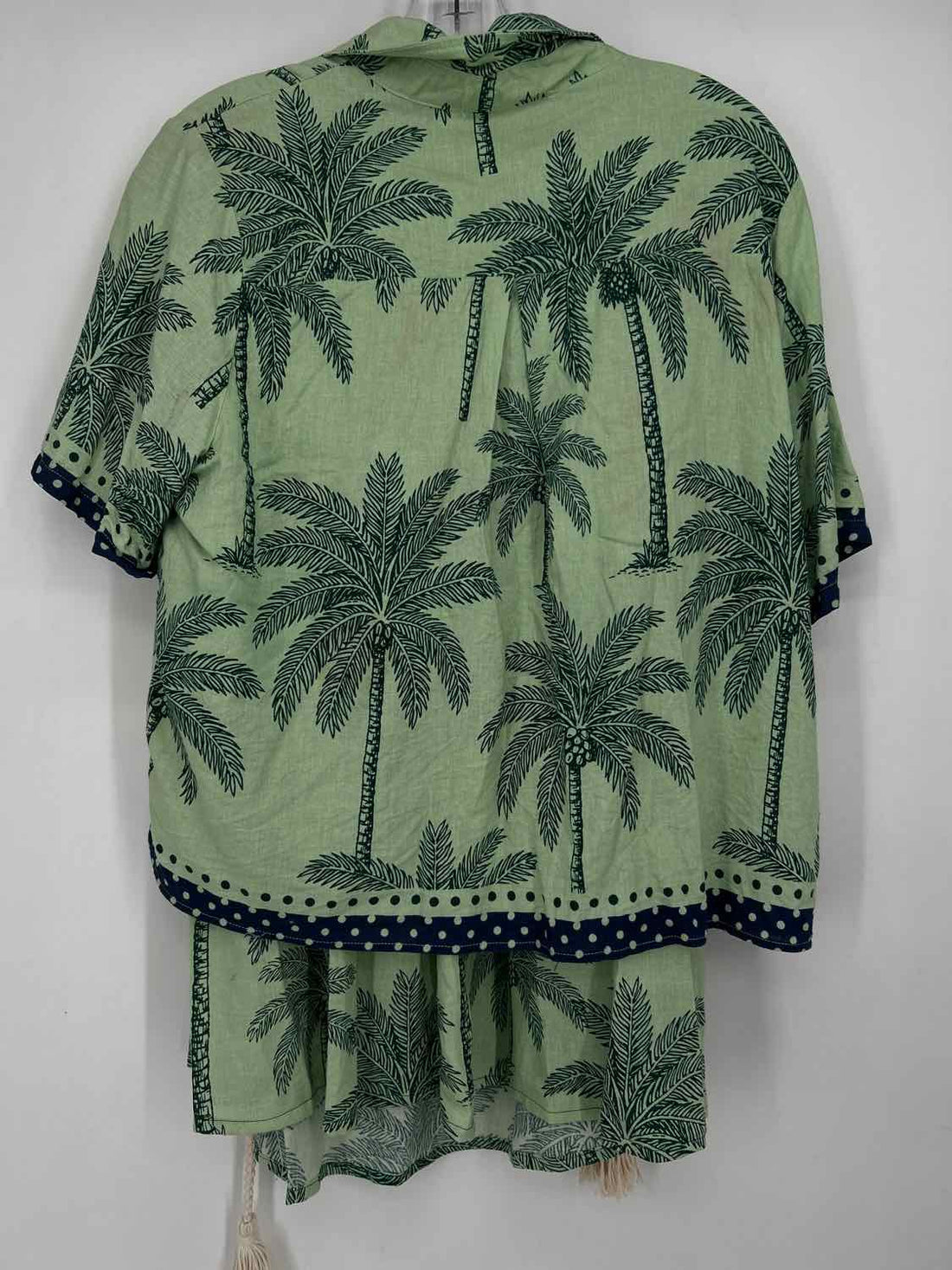 C&C California Size XL Light Green Print Linen/Rayon Multi-Piece Set