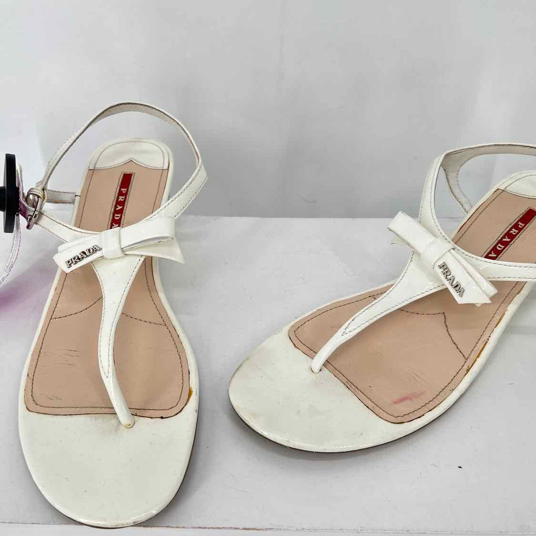 Prada Size 40 Patent Leather White LUXURY