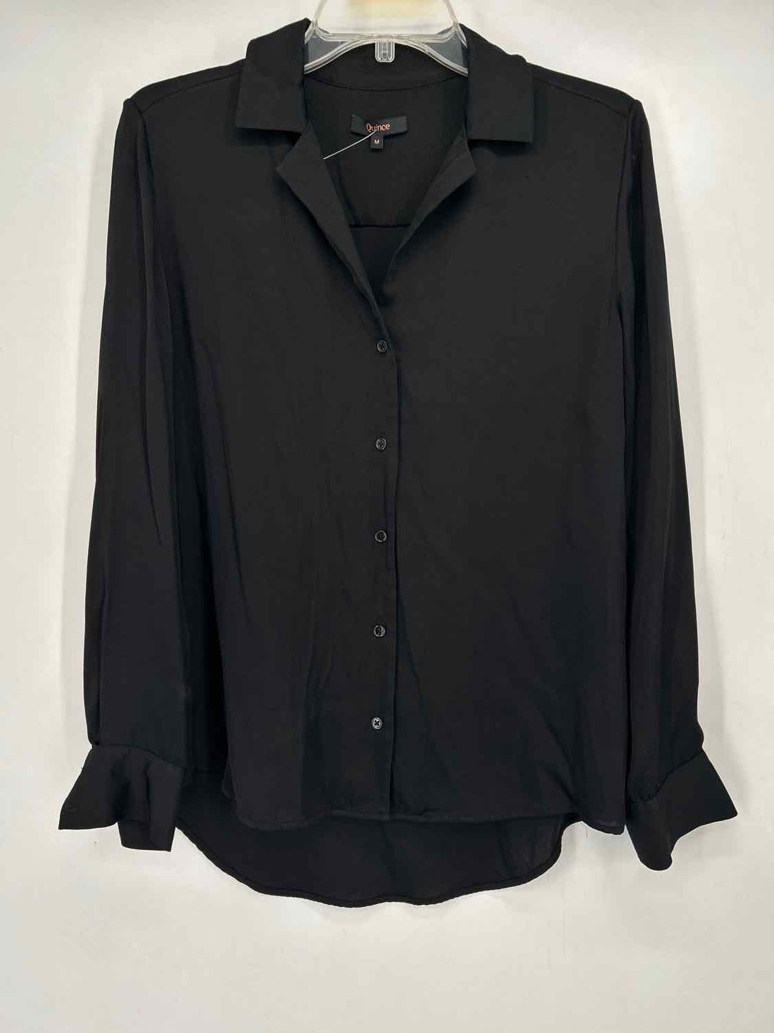 Quince Size M Black Silk Blend Long Sleeve