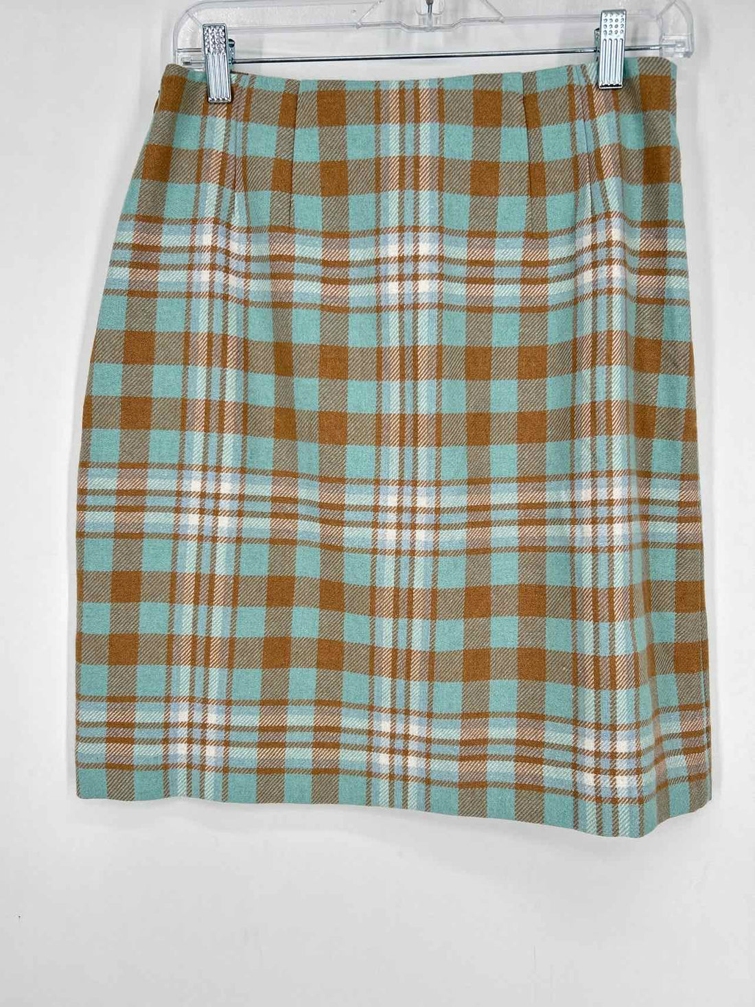Talbots Size 4 Aqua & Tan Plaid NWT Skirts