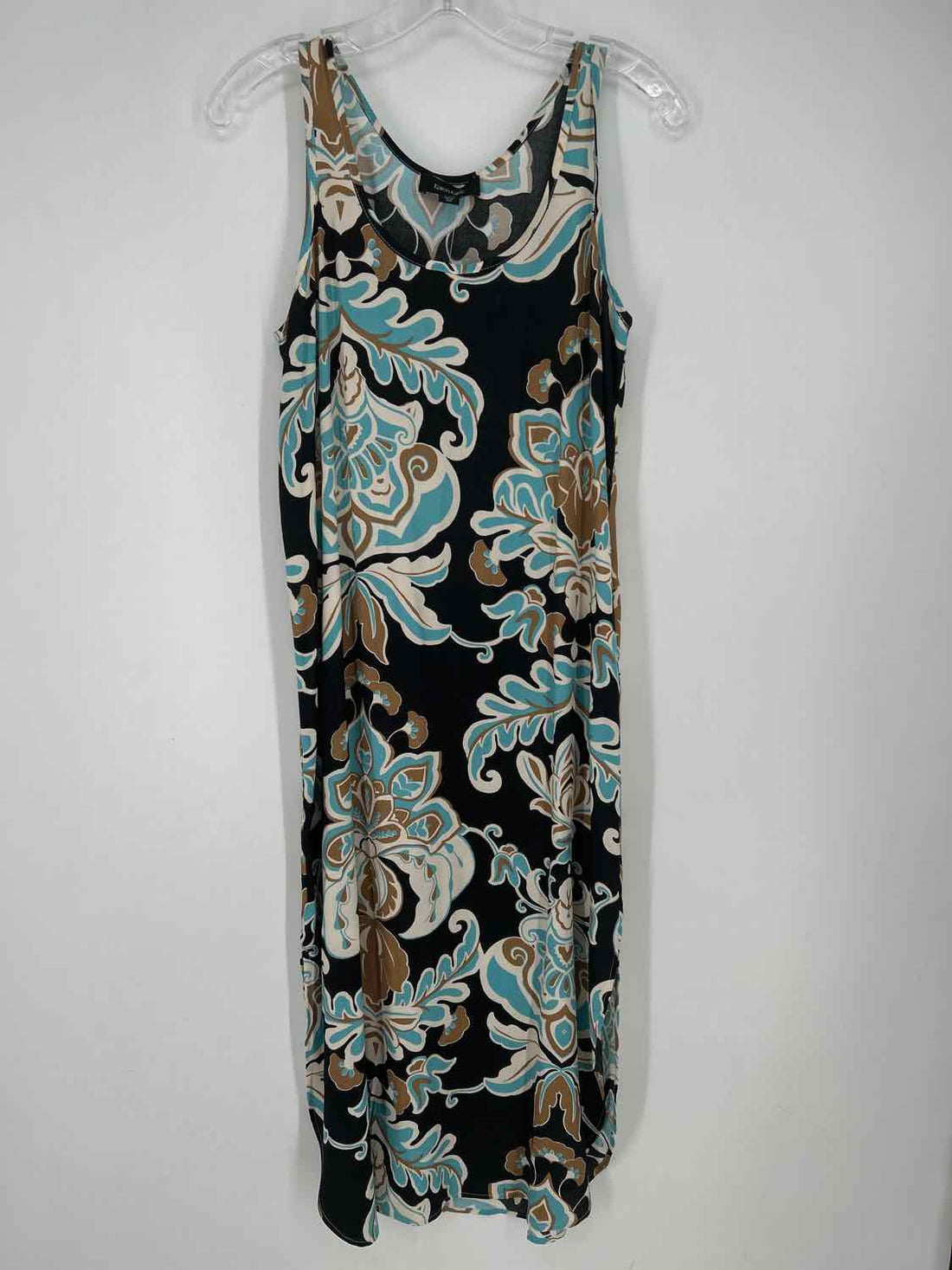 Karen Kane Size SP Navy & Beige Print Sleeveless Dress
