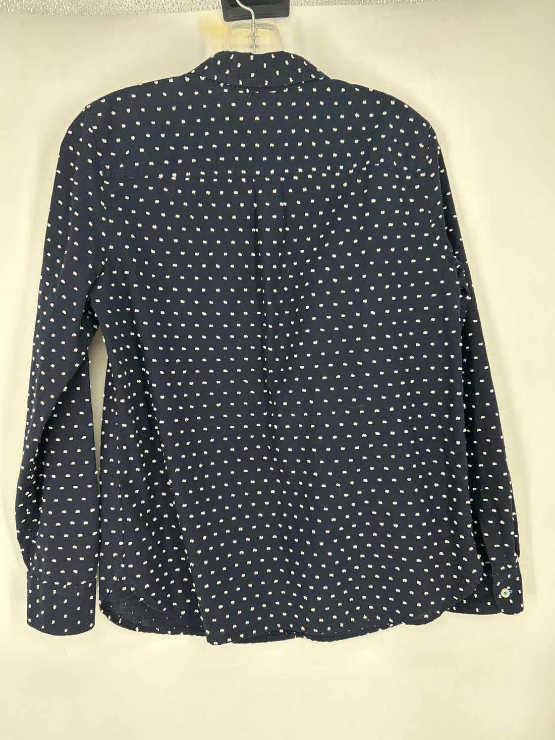 Talbots Size 8 Navy Swiss Dot Long Sleeve