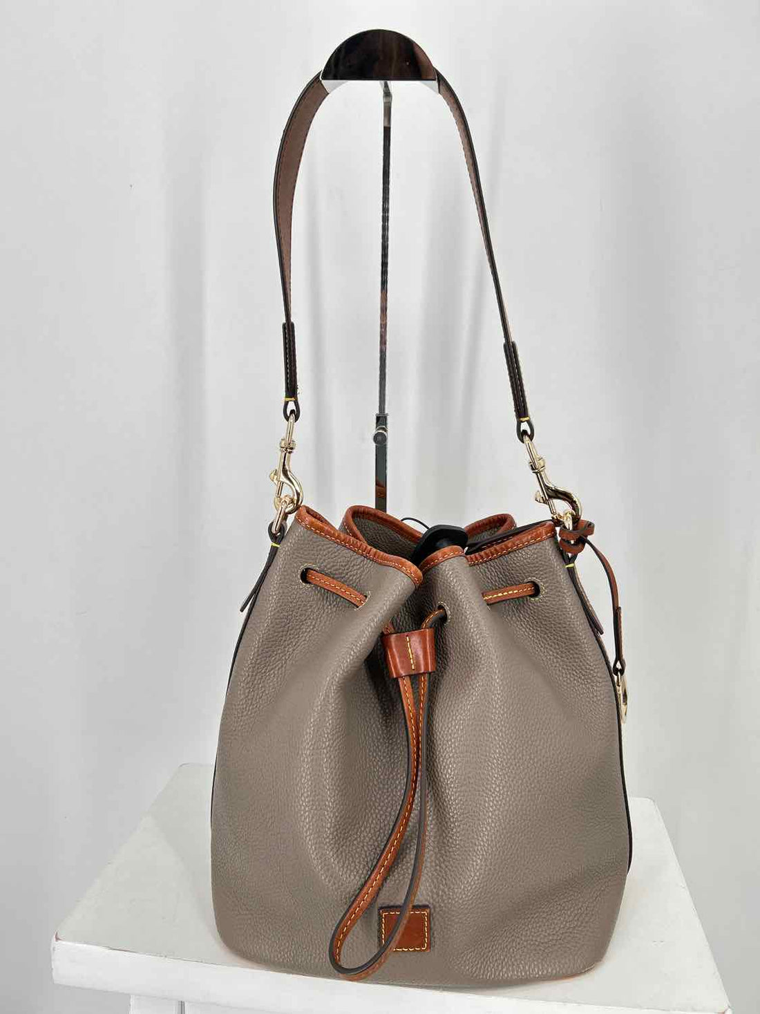 Dooney & Bourke Taupe Pebbled Leather Hobo