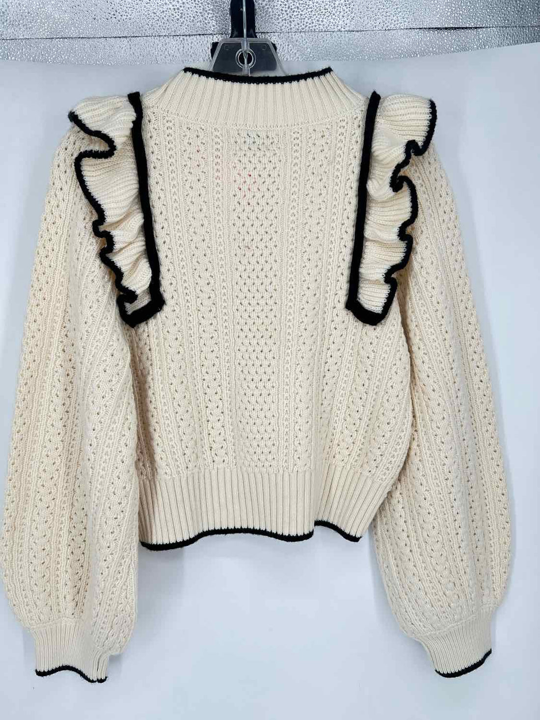 Mitylene Size M Ivory & Black Sweater
