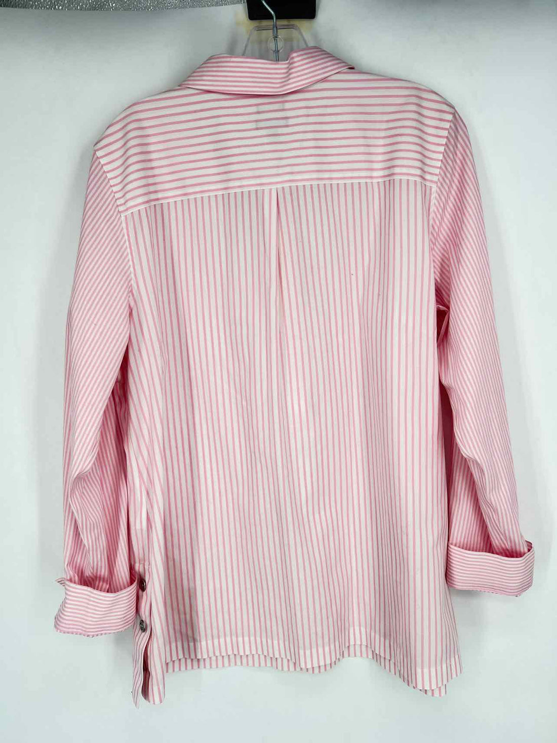 Talbots Size 14 Pink & White Striped Long Sleeve