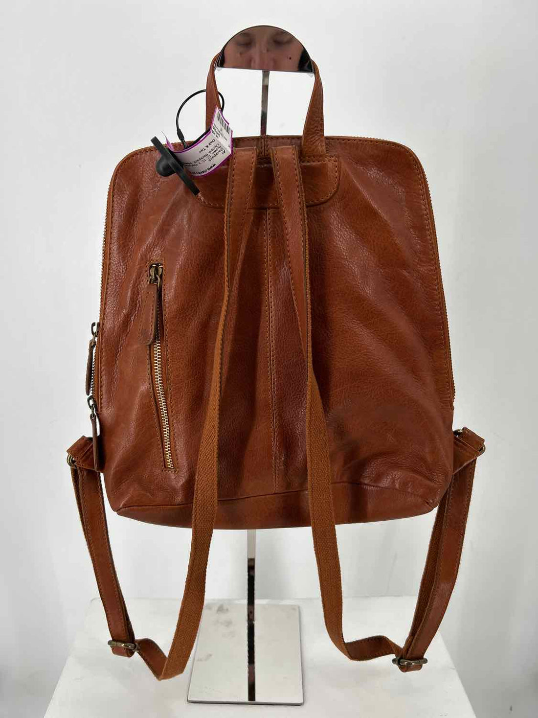 Oak & Tan Brown Genuine Leather Pre Owned Backpack