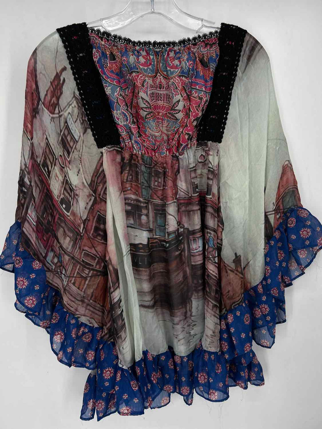 Meghan Los Angeles Size 2 Multi Color Silk Short Sleeve