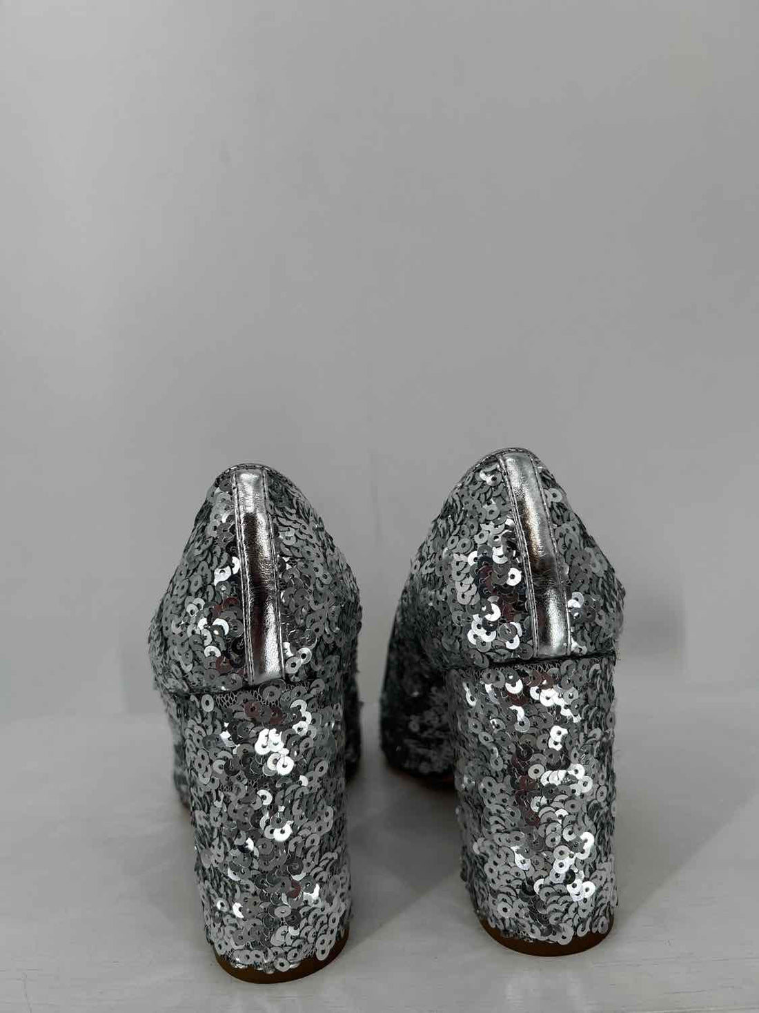 J Crew Women Size 7.5 Silver Sequin Heels