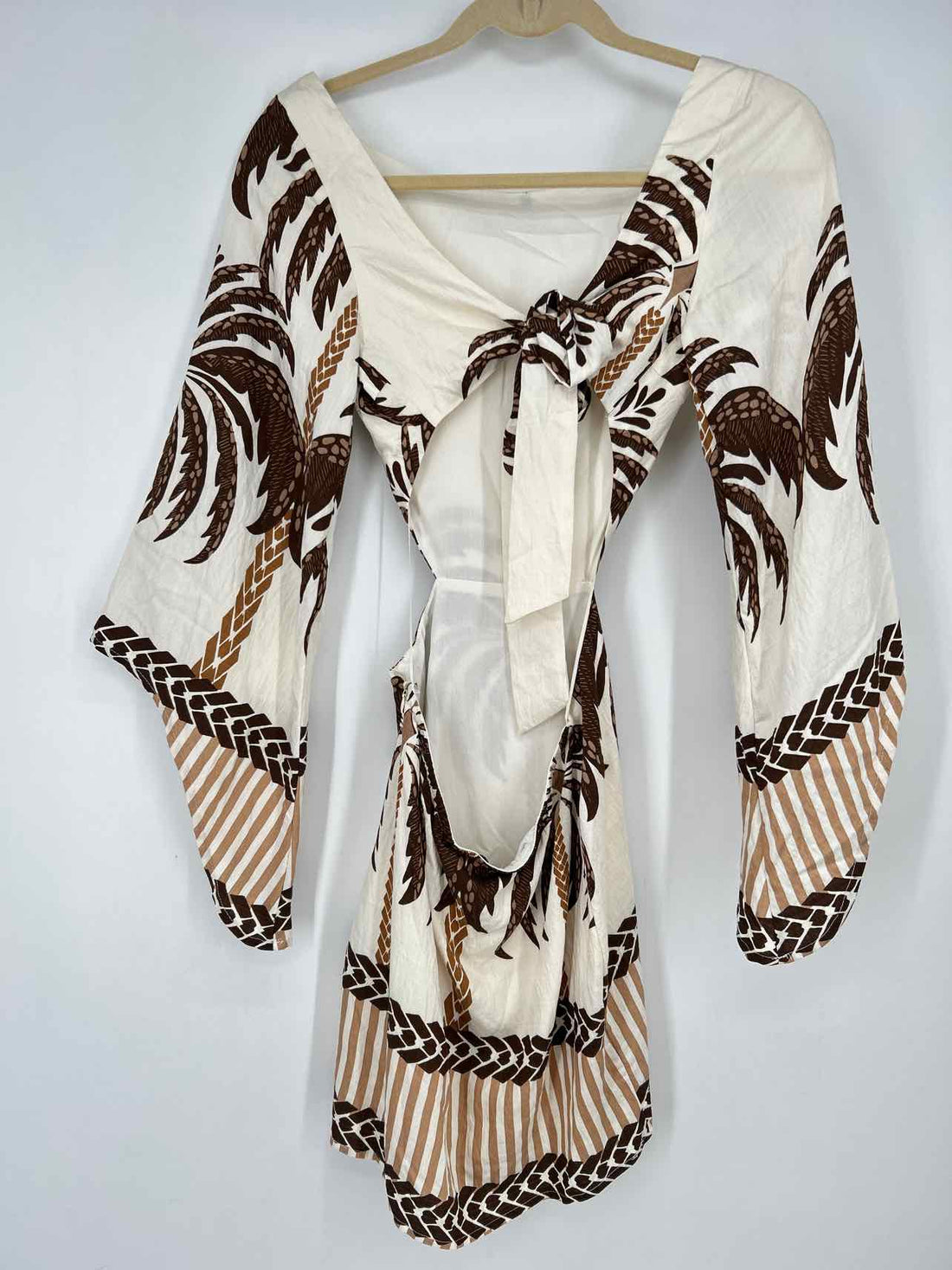 Adalia S White & Brown Print New Boutique Dress b