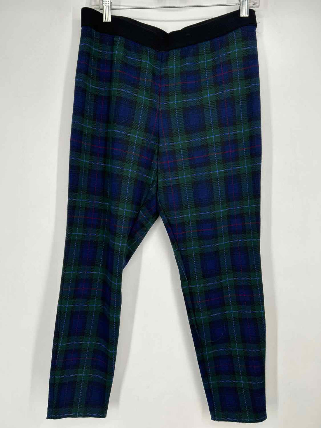 Talbots Size 14P Green & Navy Plaid Pants