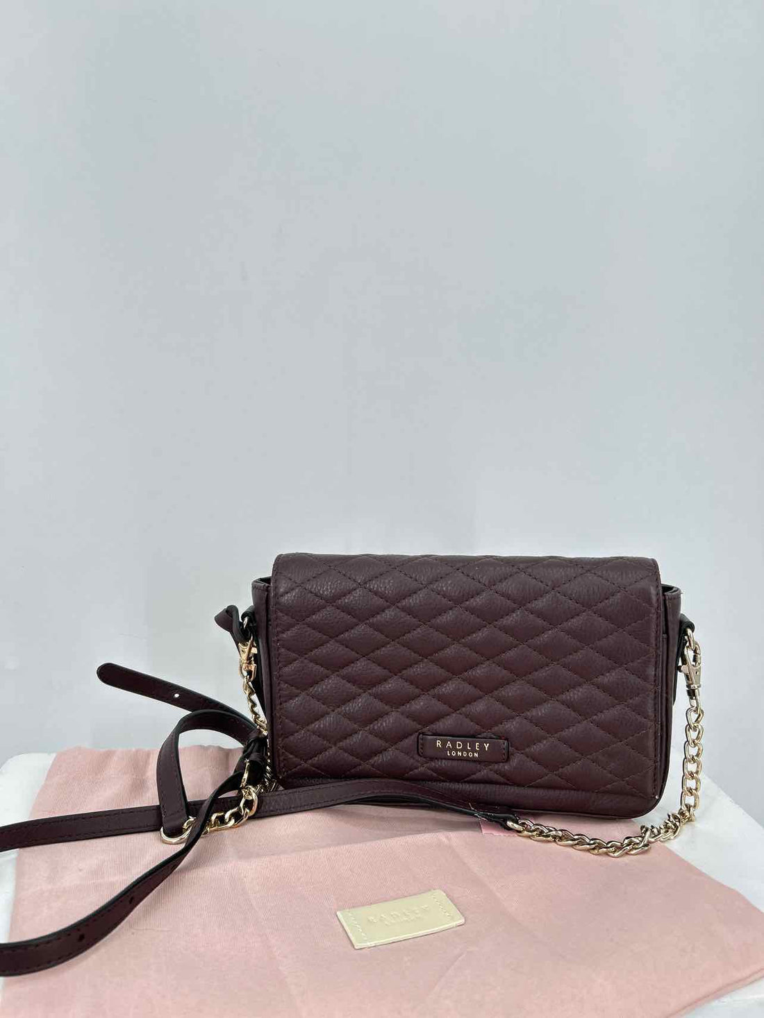 Radley London Dark Burgandy Quilted Leather Pre Owned Crossbody