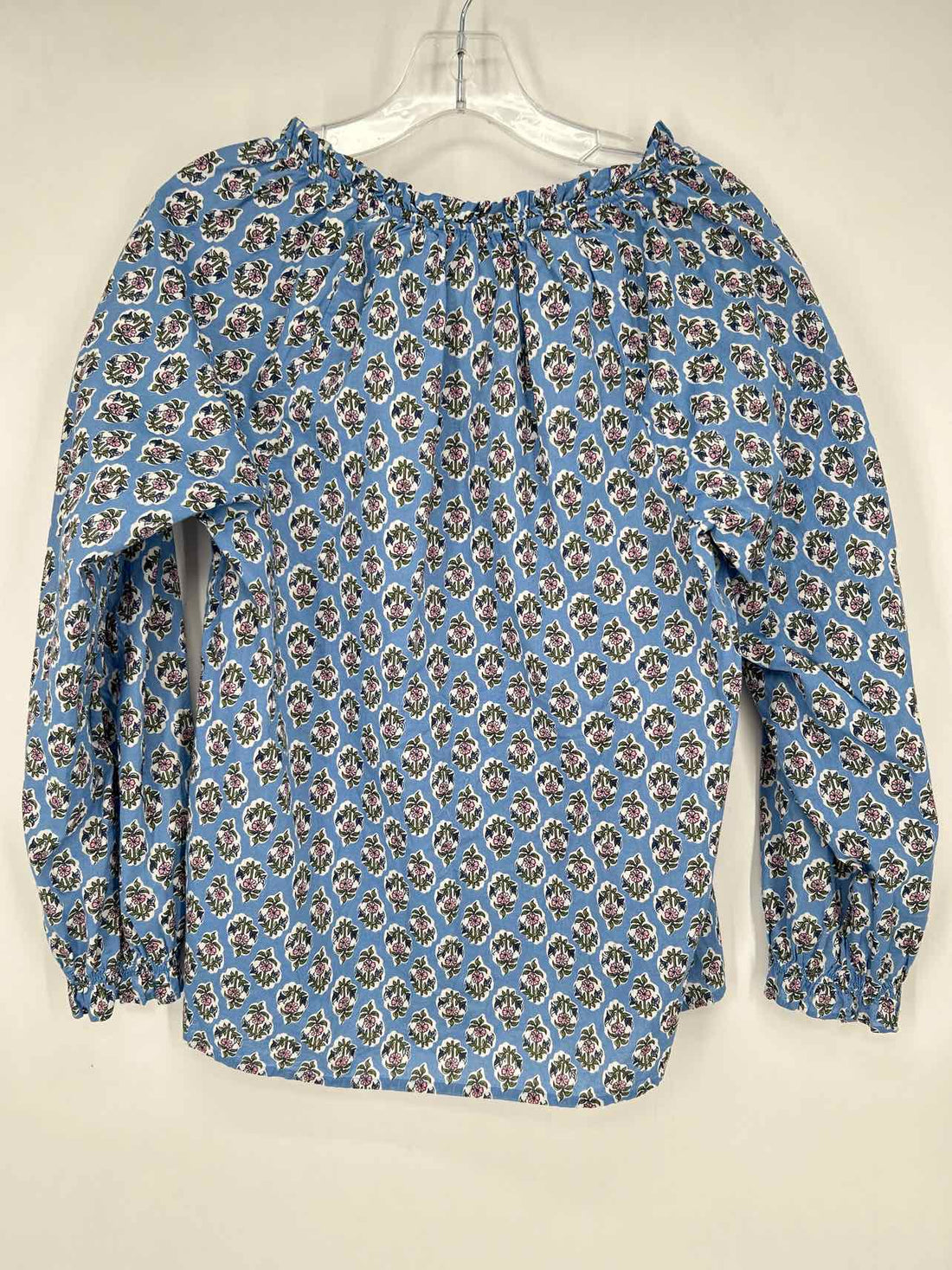 J Crew Size S Blue Floral Long Sleeve