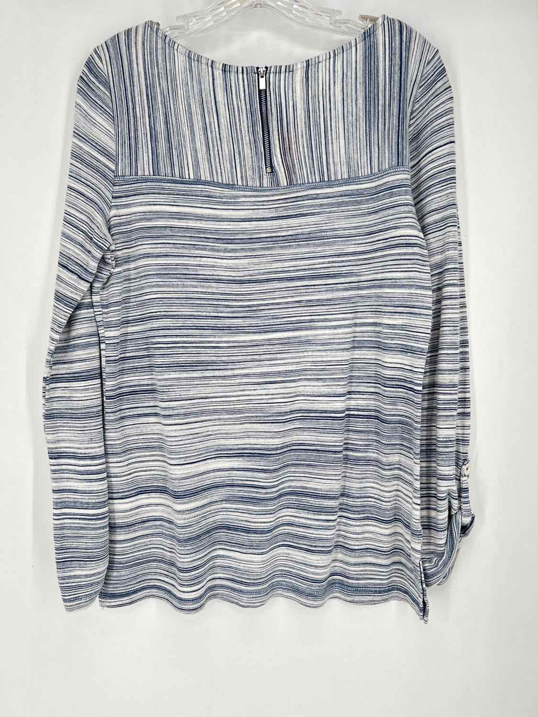 T By Talbots Size M White & Blue Striped Long Sleeve