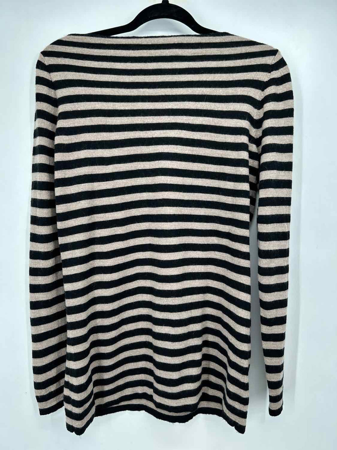 Eileen Fisher Size M Tan & black stripe Merino Wool 100% Long Sleeve