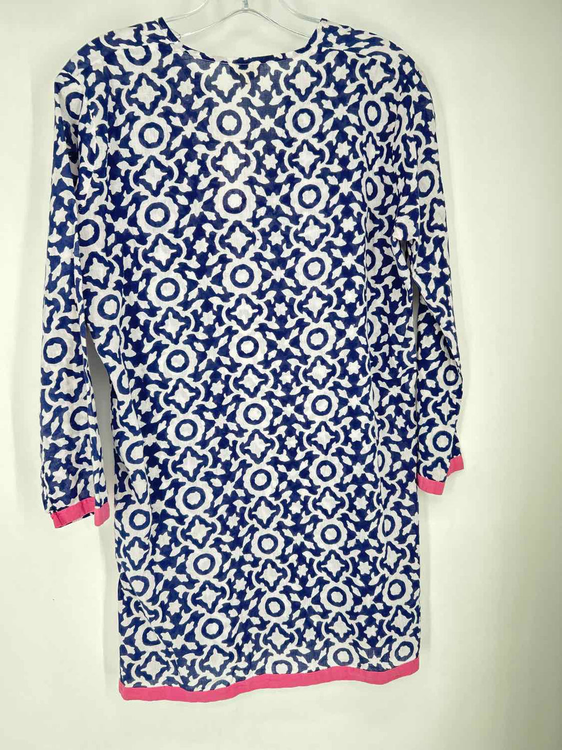 Roberta Roller Rabbit Size S White & Blue Print Long Sleeve