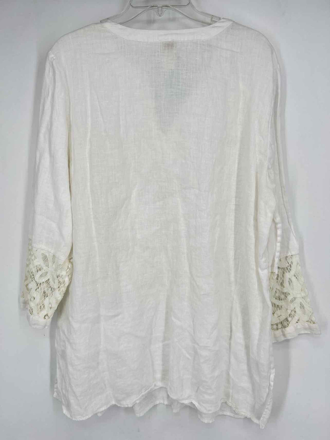 Chicos Size 3/XL White Lace Linen Long Sleeve