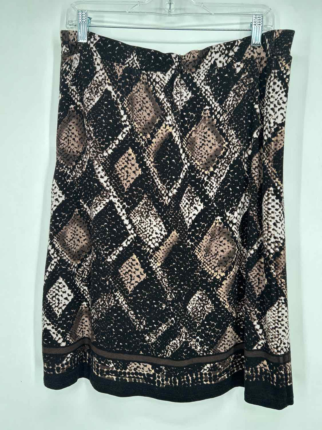 Nic+Zoe Size L Black & Brown Print Skirts