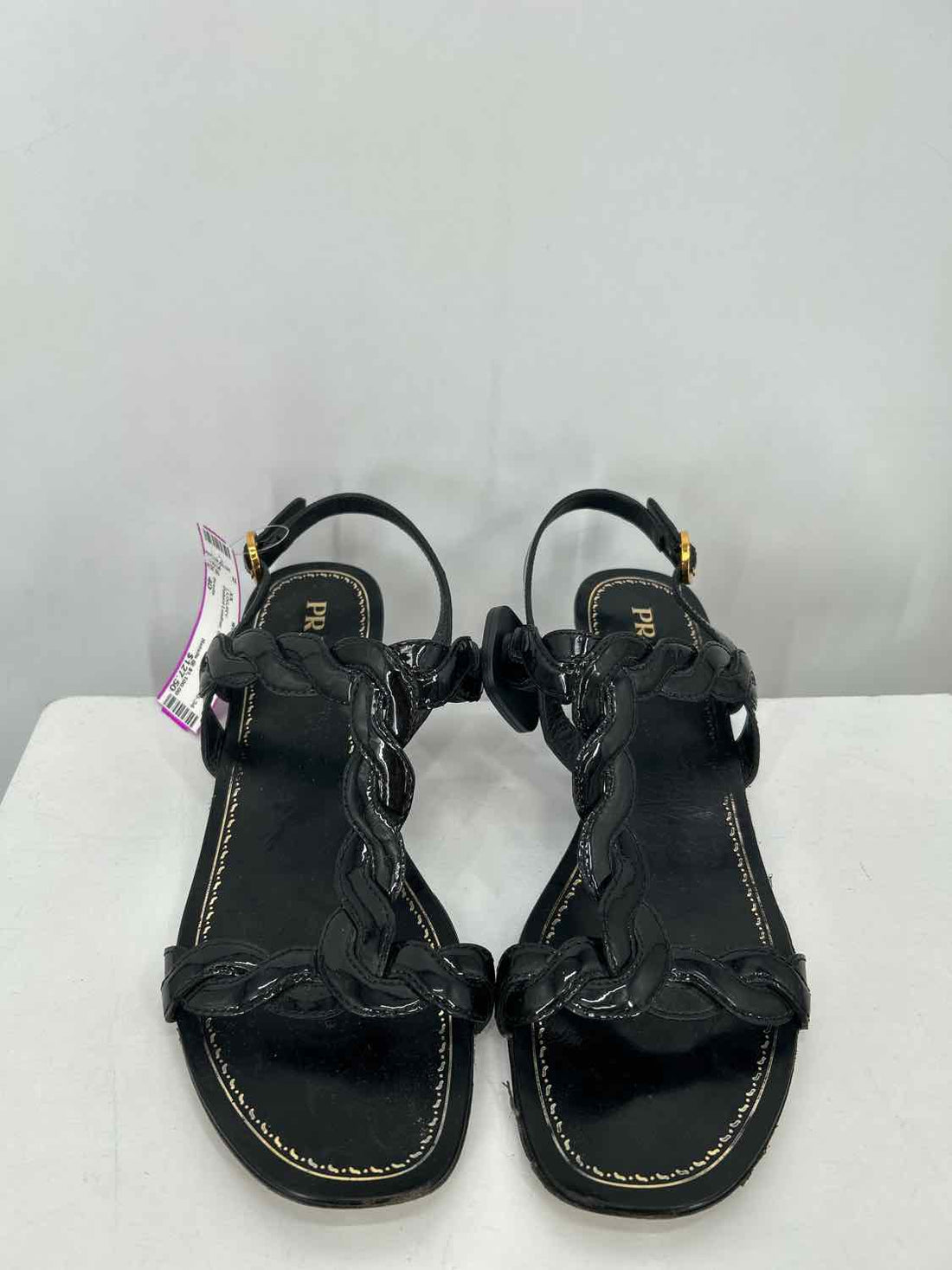 Prada Size 40 Patent Leather Black LUXURY