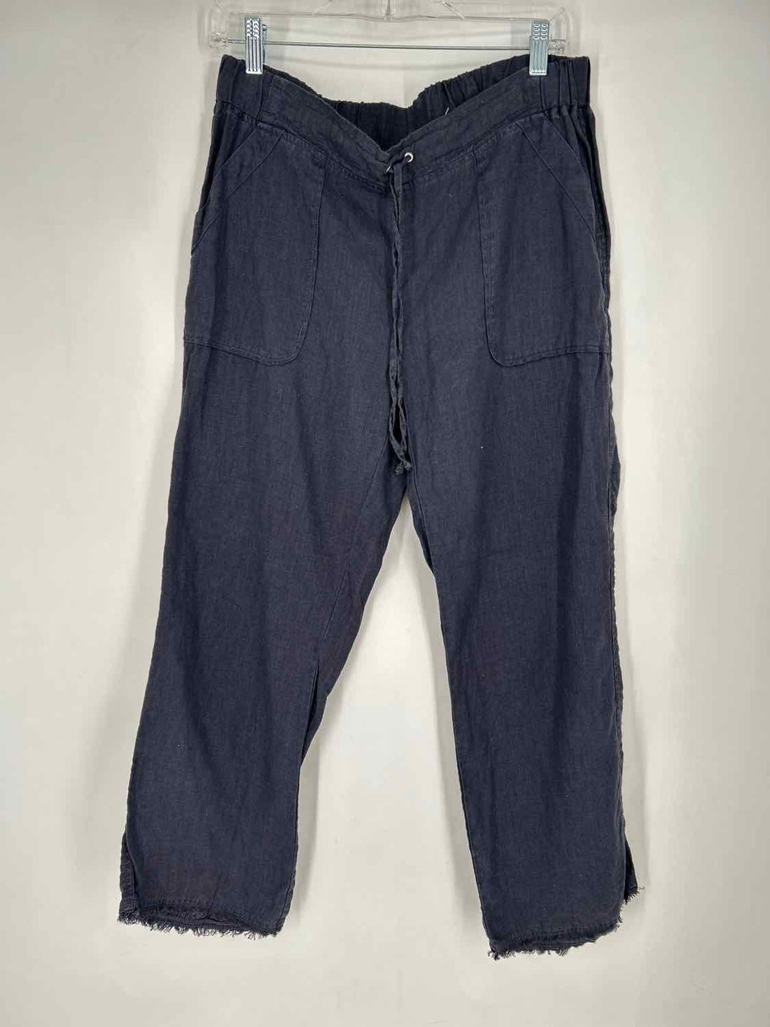 Pure Amici Size M Navy Linen 100% Pants