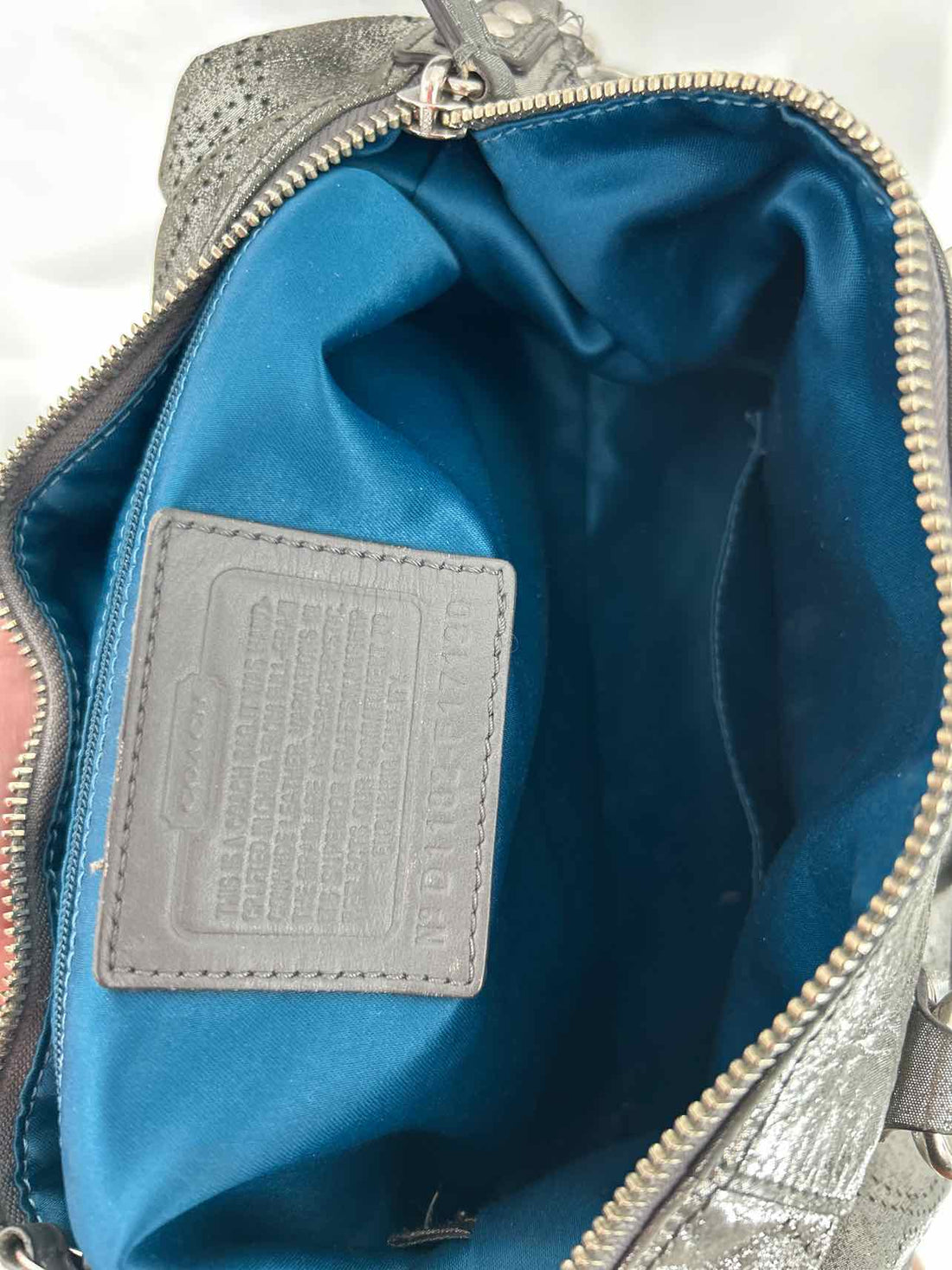 Coach Silver Perforated Leather Vintage Y2K Ashley Satchel