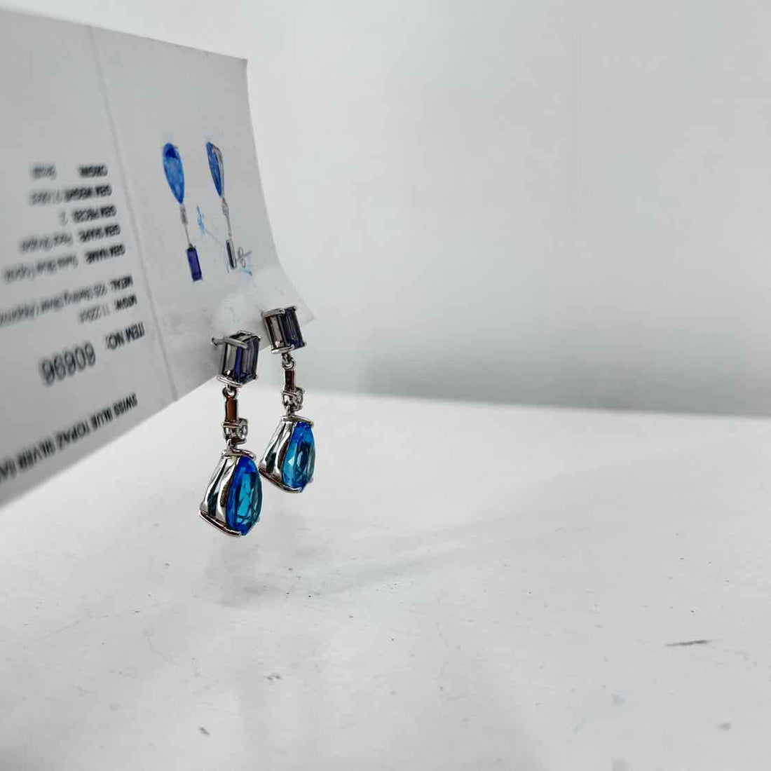 Gems TV 925 Blue Topaz Silver Earrings