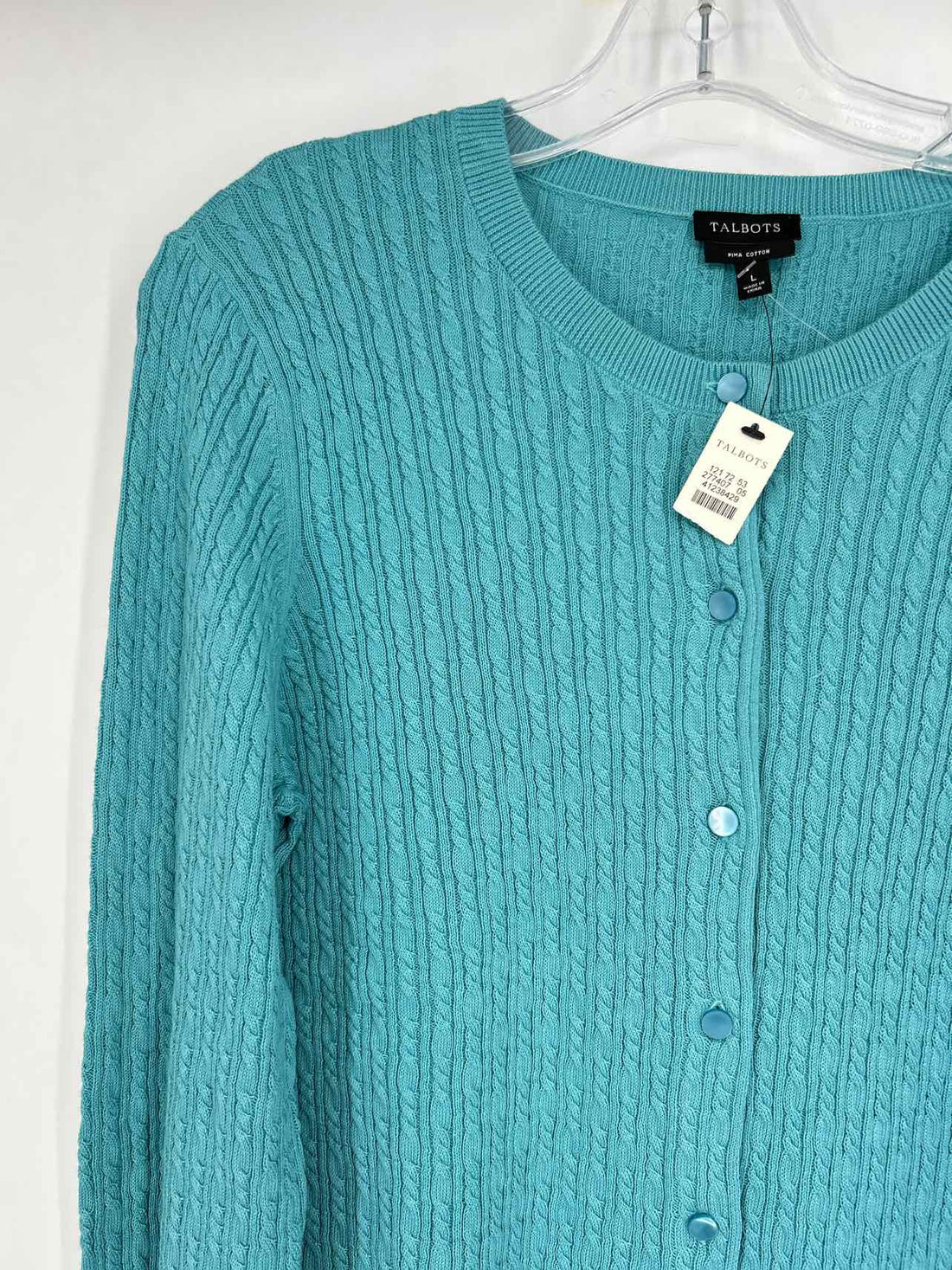 Talbots Size L Turquoise NWT Cardigan