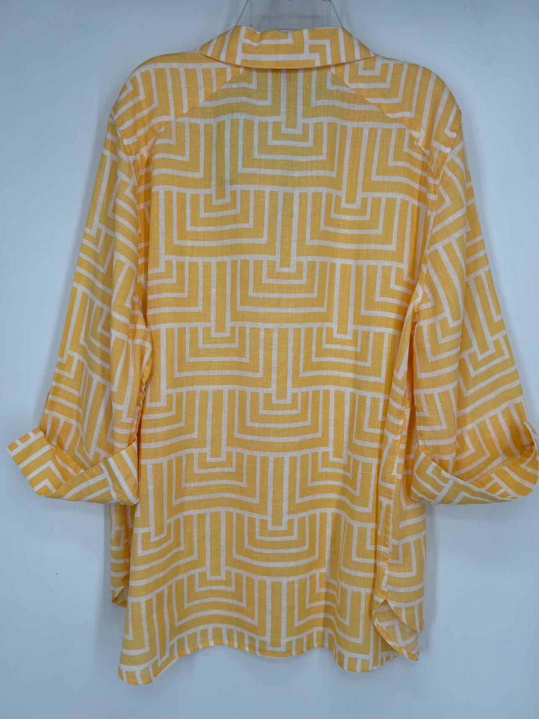 Chicos Size 3 (16/18) Yellow & White Long Sleeve