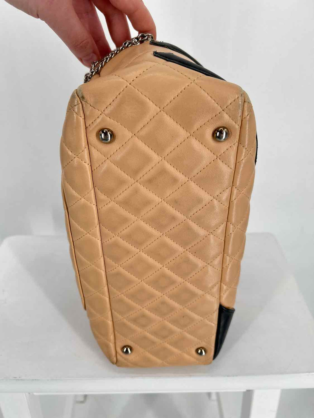 Chanel Ligne Cambon Bowler Bag Beige Purse