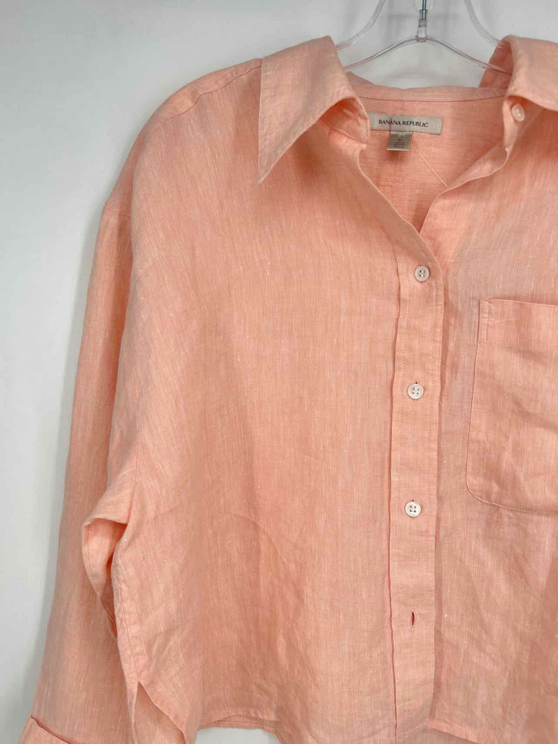 Banana Republic Size M Peach Linen Long Sleeve