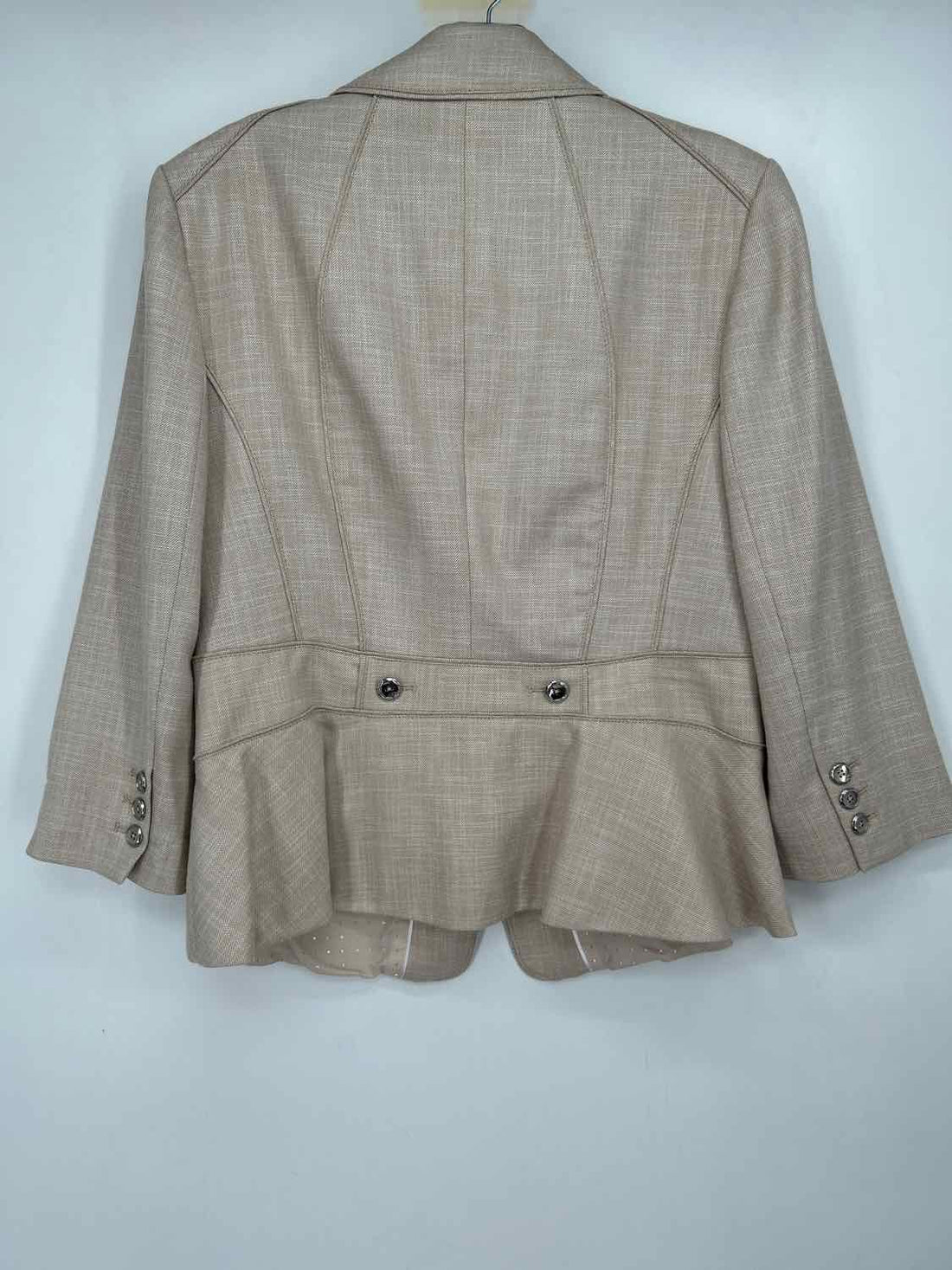 White House Black Market Size 12 Beige & White Blazer