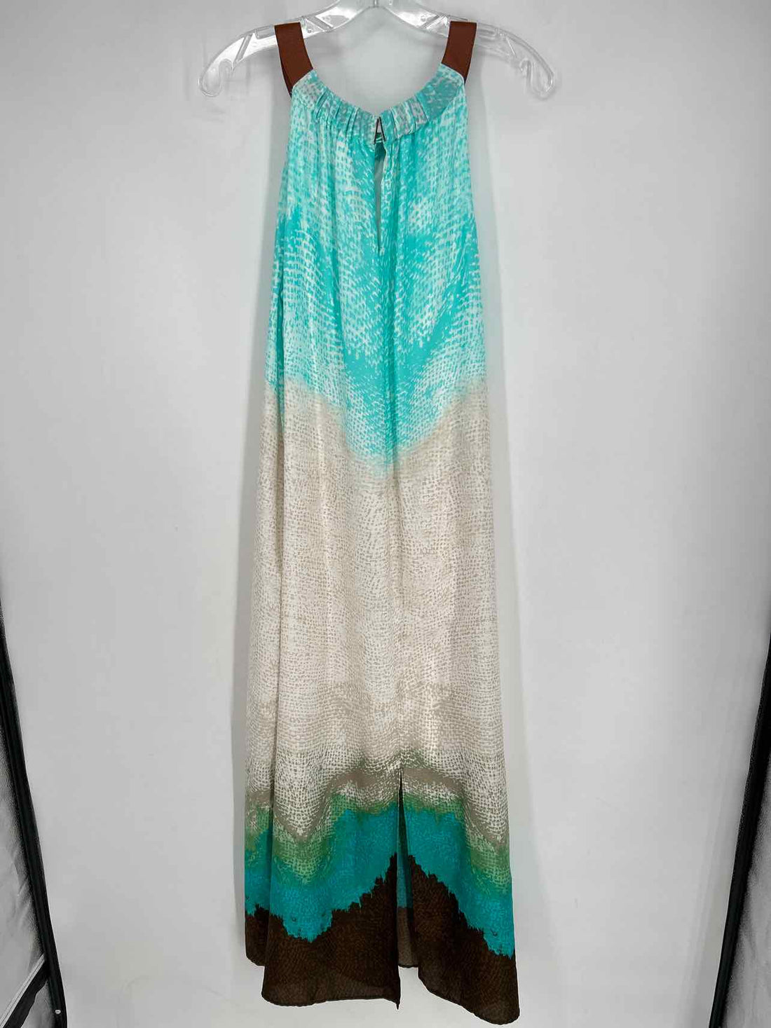 Chicos Size 2.5 (14) Teal & White Print Dress