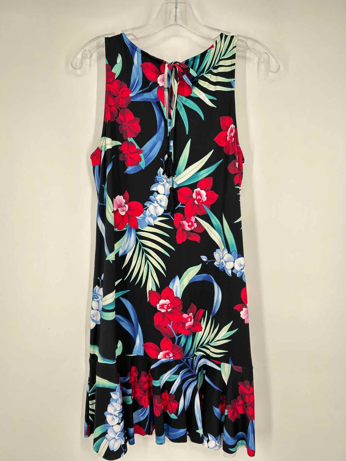 Tommy Bahama Size M Black Floral Sleeveless Dress