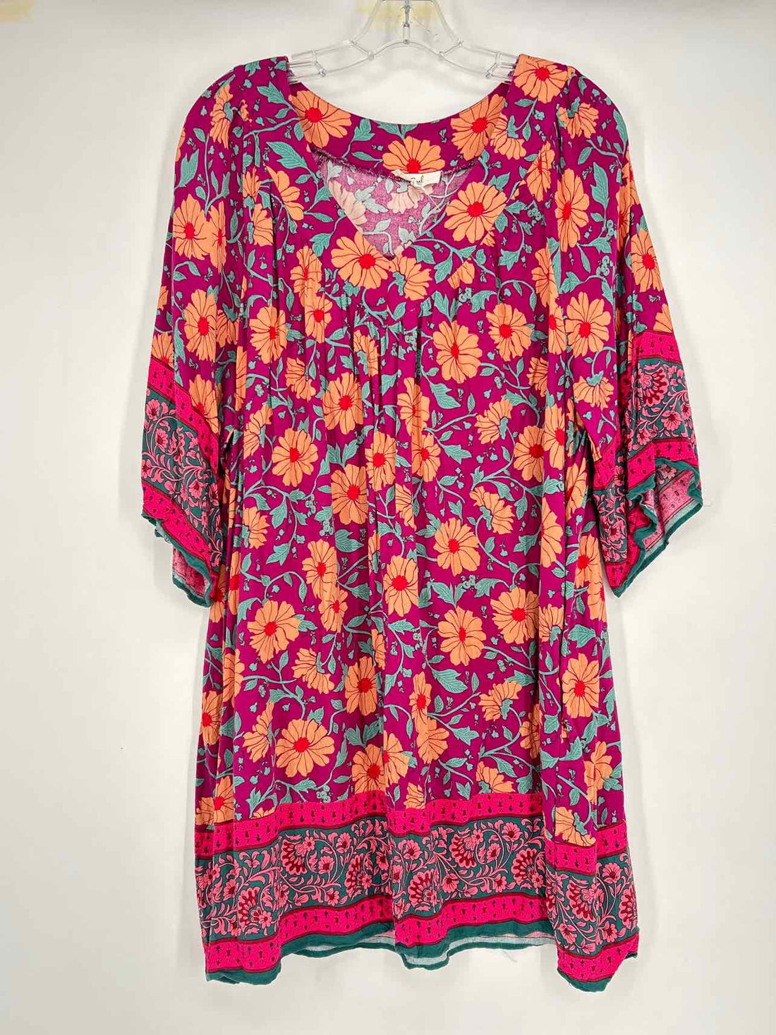 Easel Size L Purple Print Dress